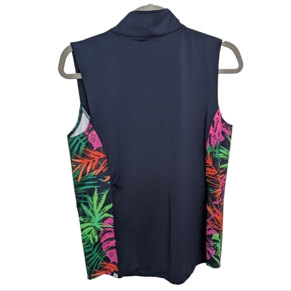 Lady Hagen Patterned Sleeveless Athletic Top Zip NWT Size M - Picture 2 of 7